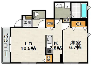 テラス ドゥ グリュ【2-102号室】の間取り