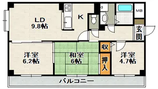 メゾンドール荒牧【3階】の間取り
