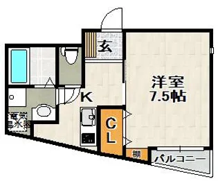 GKレジデンス向月町【①号室(301)号室】の間取り