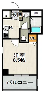 ビガーポリス133宝塚【⑦号室(1207)号室】の間取り