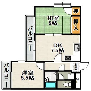 ダンディライオン宝塚Ⅱ【3階】の間取り