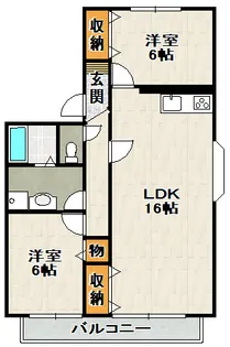 ソレーユ安倉【201号室】の間取り