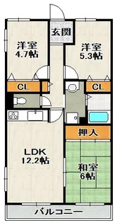 春荘館花水木【④号室(304)号室】の間取り