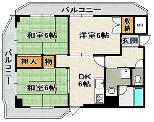 ソレイユ山本【5階】の間取り