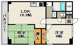 メゾンボヌール【201号室】の間取り