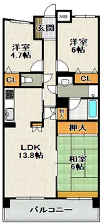 宝塚清荒神ヒルズ【814号室】の間取り