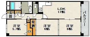 プレミールソシア【4階】の間取り