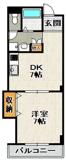 1DKの間取り画像
