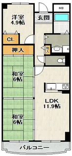 インペリアル樋ノ口【1階】の間取り