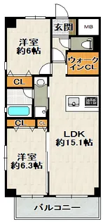 グローリーパレス中山【201号室】の間取り