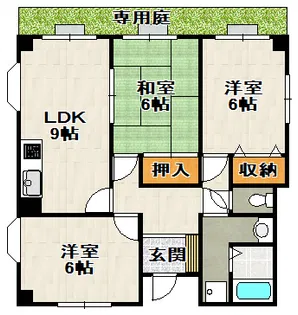 ドルミM宝塚【1階】の間取り