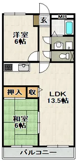 ハーモニーマンション【2階】の間取り