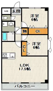 カーサ中野P1【4階】の間取り