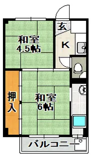 ビレッジハウス鴻池【和室タイプ(1-108)号室】の間取り