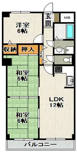 インペリアル花屋敷【④号室(304)号室】の間取り