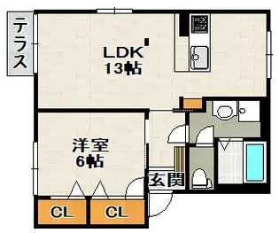 ハイツ・グリーン【1階】の間取り