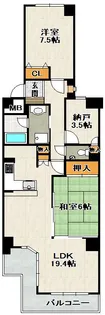 ラ・ビスタ宝塚ノースハイツ1番館【7階】の間取り