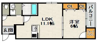 エクシーレ逆瀬川【⑦号室(207)号室】の間取り
