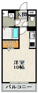 ベルビー宝塚【②③号室(202)号室】の間取り
