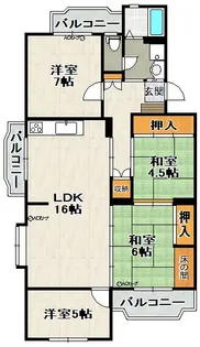 安倉第一団地【8-404号室】の間取り
