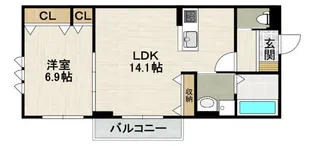 源ハイツ【1階】の間取り
