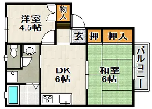 ル・シェール平松【1階】の間取り