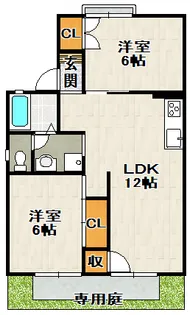 セジュール安倉【1階】の間取り