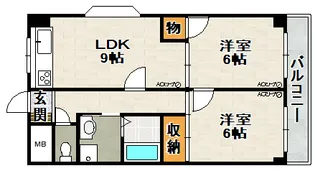 ソセイ末広【405号室】の間取り