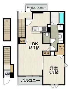 ソレイユ(中筋7丁目)【301号室】の間取り