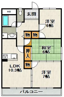 サニーハイツ(鴻池)【2階】の間取り