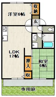 ラ・フォーレ安倉【102号室】の間取り