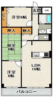 プレステージ安倉【105号室】の間取り