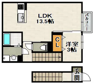 ル・ラルゴ【202号室】の間取り