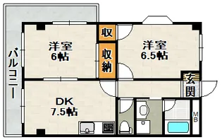 ヴィラ荻野【206号室】の間取り
