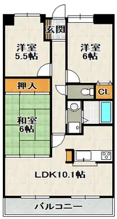 コスモカウンティⅡ【201号室】の間取り