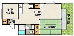 ドミール荻野【1階】の間取り