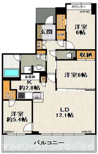 リーベストガーデン宝塚(分譲)【8階】の間取り