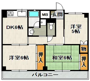 ビレッジハウス山本【2-403号室】の間取り