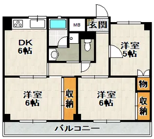 ビレッジハウス山本【2-503号室】の間取り