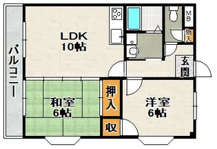 グランコート宝塚【2階】の間取り