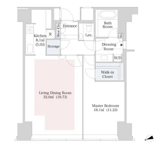 セントラルパークタワー・ラ・トゥール新宿【3607号室】の間取り