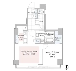 ラ・トゥール渋谷【1805号室】の間取り