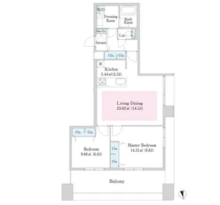 芝大門ハイツ【1308号室】の間取り