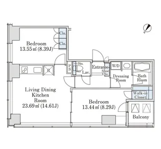 プラティーヌ新宿新都心【1904号室】の間取り