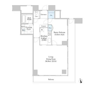 渋谷インフォスタワーハイツ【2001号室】の間取り