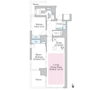 芝ハイツ【601号室】の間取り