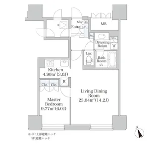 プラティーヌ四谷【905号室】の間取り