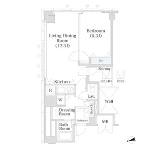 アクロスシティ中野坂上ハイツ【2102号室】の間取り