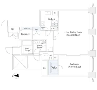 ラ・トゥール芝公園【2309号室】の間取り