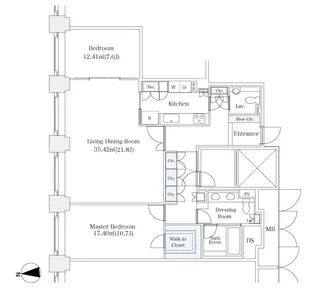 2LDKの間取り画像
